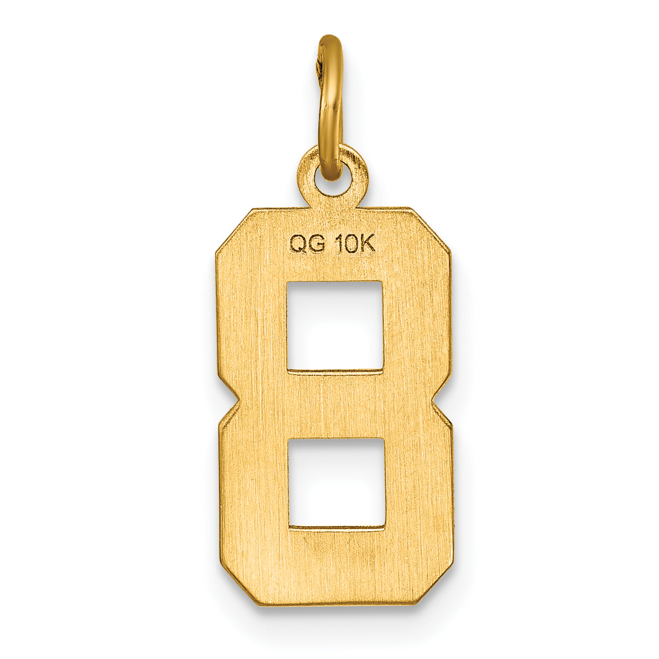 10K Yellow Gold 10Ky Casted Medium Diamond-Cut Number 8 Charm