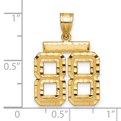 10K Yellow Gold Medium Diamond-Cut Number 88 Charm