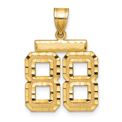 10K Yellow Gold Medium Diamond-Cut Number 88 Charm