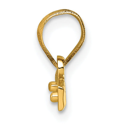 10K Yellow Gold 10Ky Casted Medium Diamond-Cut Top Charm