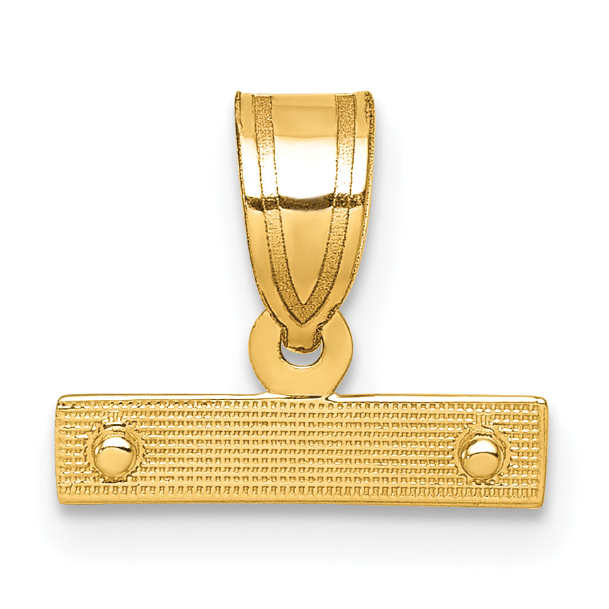 10K Yellow Gold 10Ky Casted Medium Diamond-Cut Top Charm