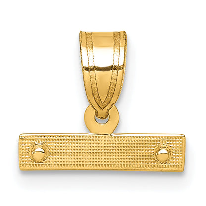 10K Yellow Gold 10Ky Casted Medium Diamond-Cut Top Charm