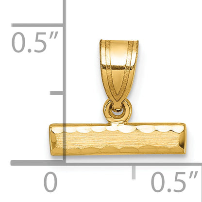 10K Yellow Gold 10Ky Casted Medium Diamond-Cut Top Charm
