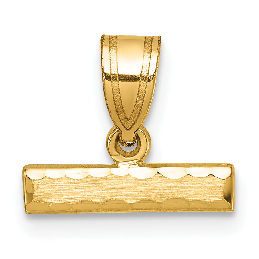 10K Yellow Gold 10Ky Casted Medium Diamond-Cut Top Charm