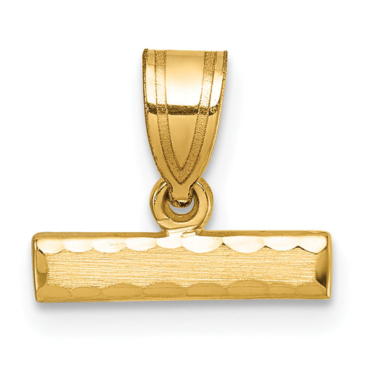 10K Yellow Gold 10Ky Casted Medium Diamond-Cut Top Charm