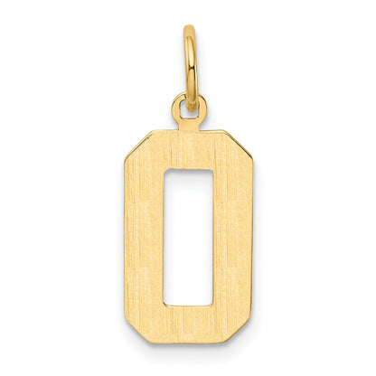 10K Yellow Gold Medium Polished Number 0 Charm