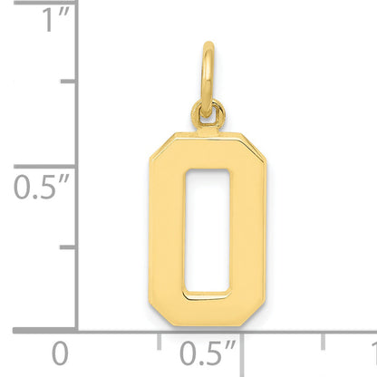 10K Yellow Gold Medium Polished Number 0 Charm