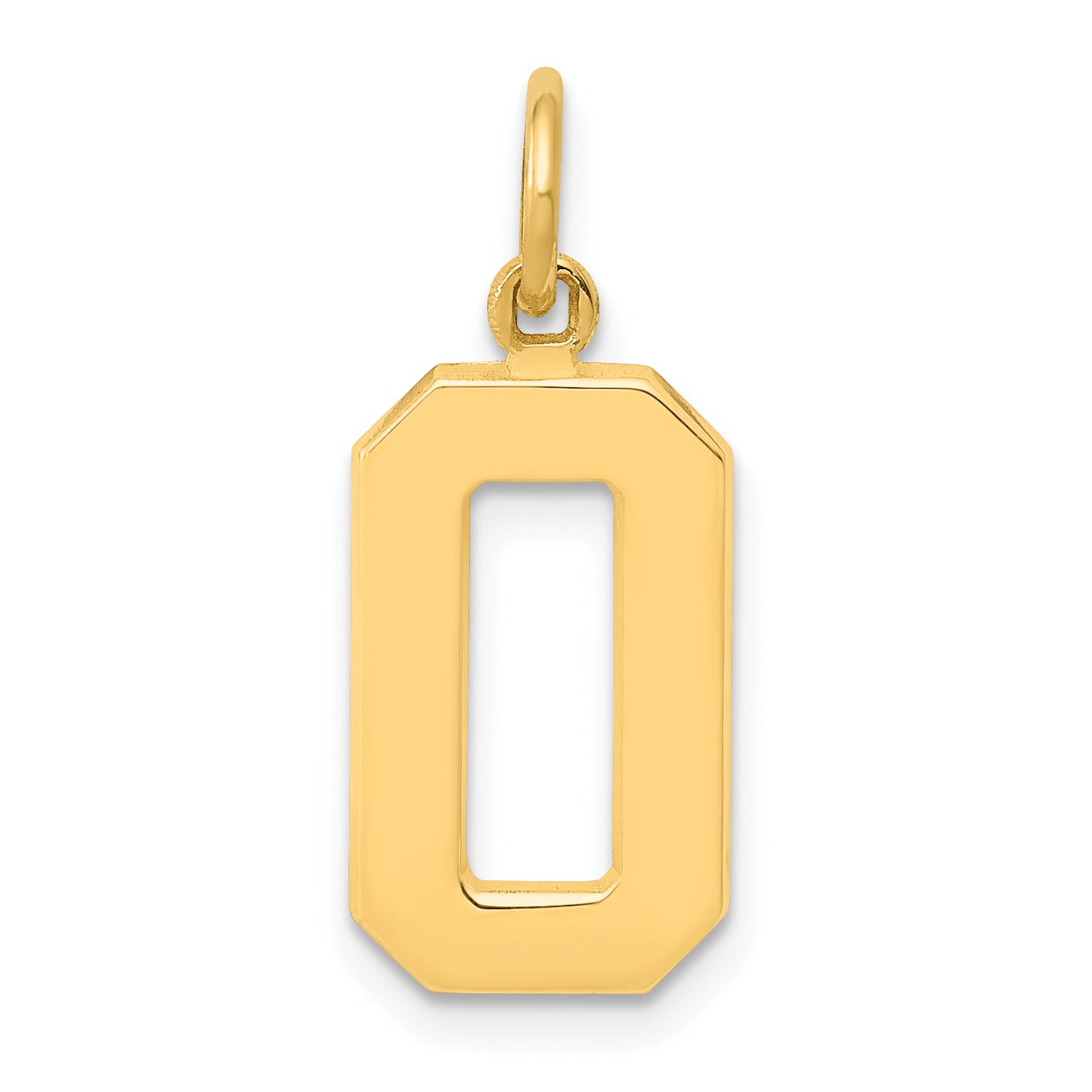 10K Yellow Gold Medium Polished Number 0 Charm