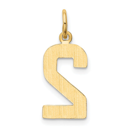 10K Yellow Gold Medium Polished Number 2 Charm