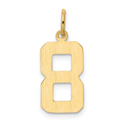 10K Yellow Gold Medium Polished Number 8 Charm