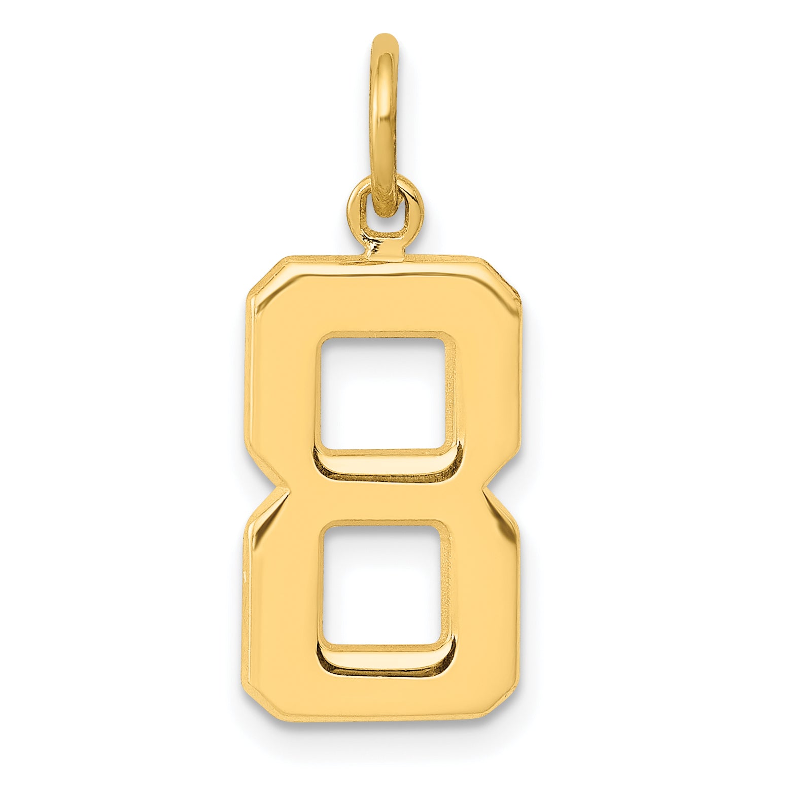10K Yellow Gold Medium Polished Number 8 Charm