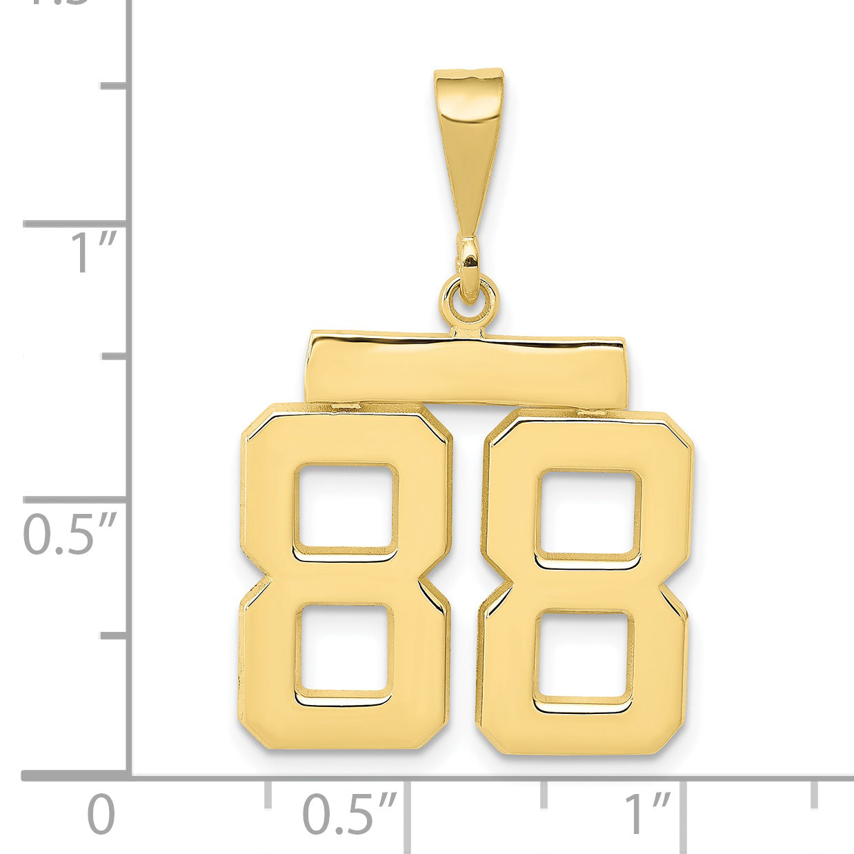 10K Yellow Gold Medium Polished Number 88 Charm