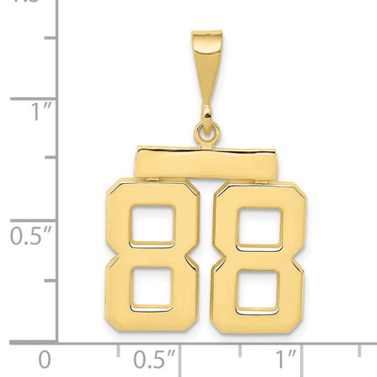 10K Yellow Gold Medium Polished Number 88 Charm