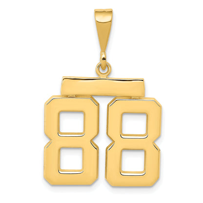 10K Yellow Gold Medium Polished Number 88 Charm