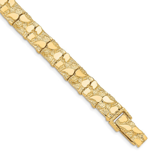 7 Inch 10K 10.0mm Nugget Bracelet