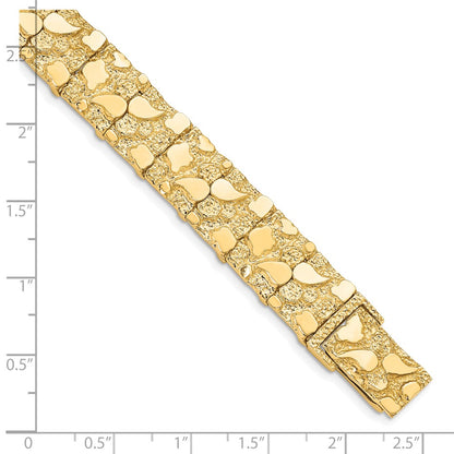 7 Inch 10K 12.0mm Nugget Bracelet