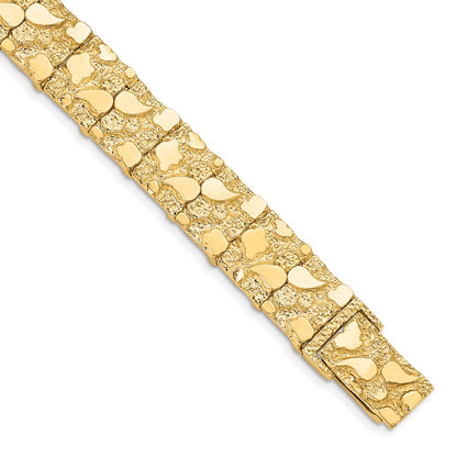 7 Inch 10K 12.0mm Nugget Bracelet