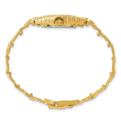 10K Yellow Gold Black 22mm Dial Nugget Watch