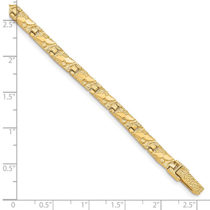7 Inch 10K 6.0mm Nugget Bracelet