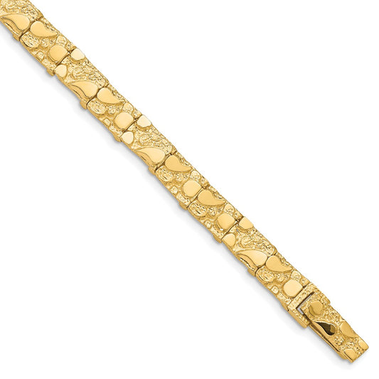 8 Inch 10K 7.0mm Nugget Bracelet