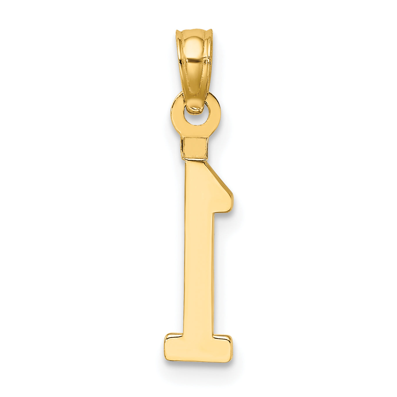 10K Yellow Gold 10K Number 1 Block Charm