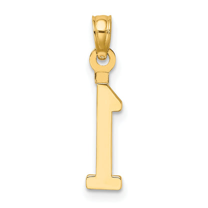 10K Yellow Gold 10K Number 1 Block Charm