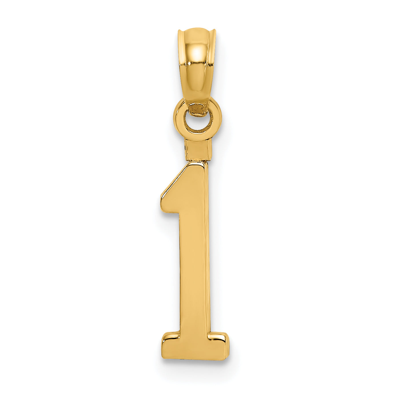10K Yellow Gold 10K Number 1 Block Charm