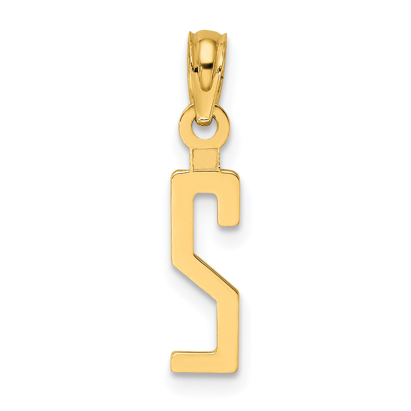 10K Yellow Gold 10K Number 2 Block Charm