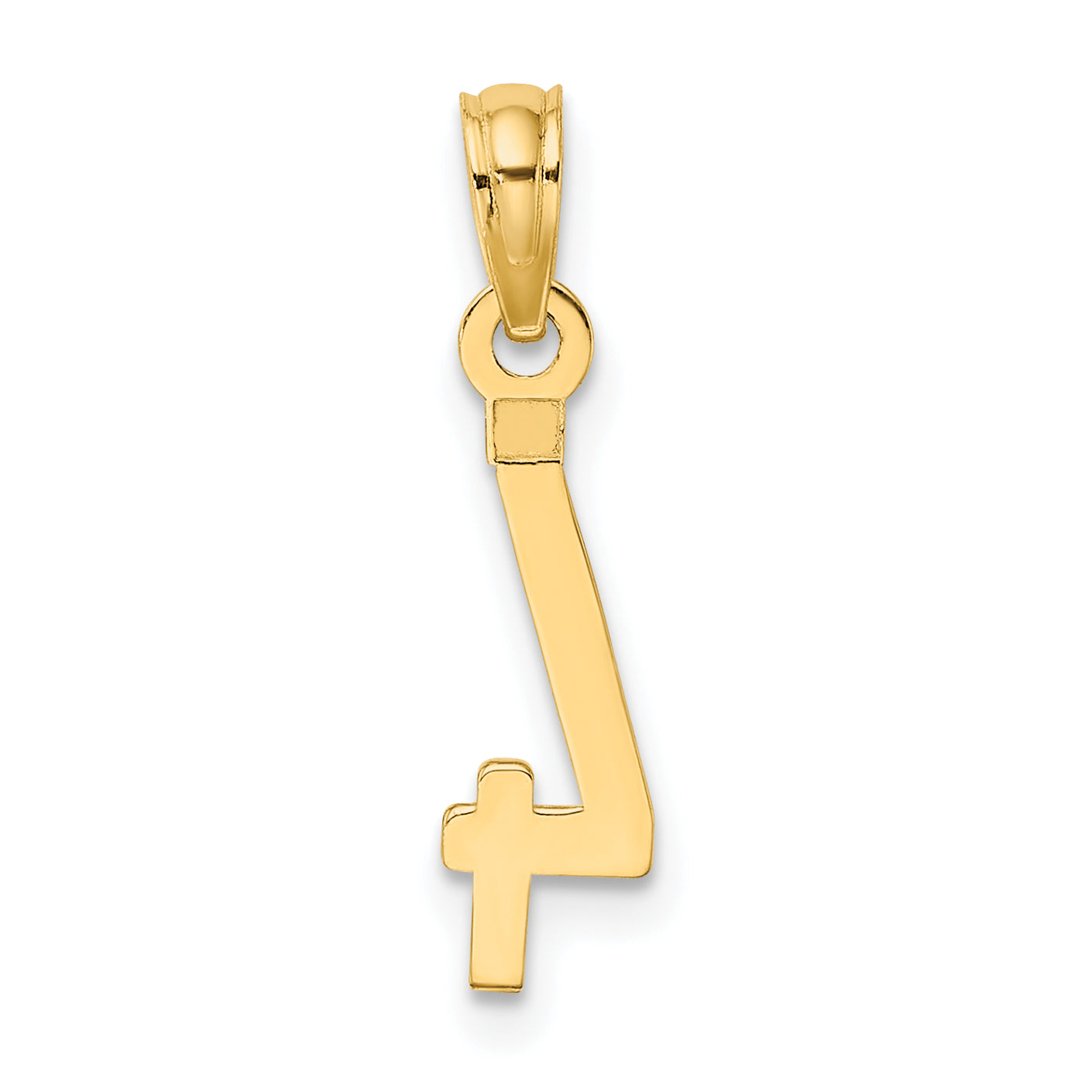10K Yellow Gold 10K Number 4 Block Charm