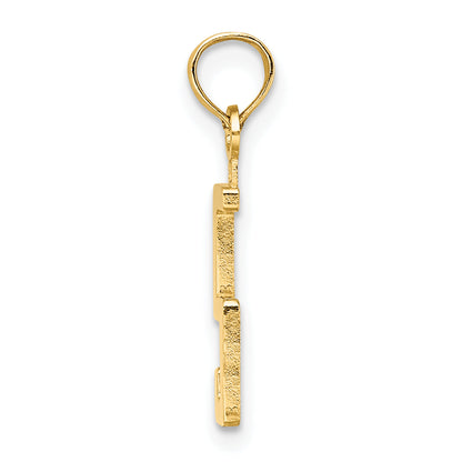 10K Yellow Gold 10K Number 5 Block Charm