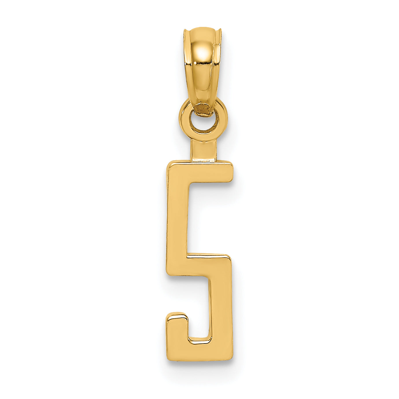 10K Yellow Gold 10K Number 5 Block Charm
