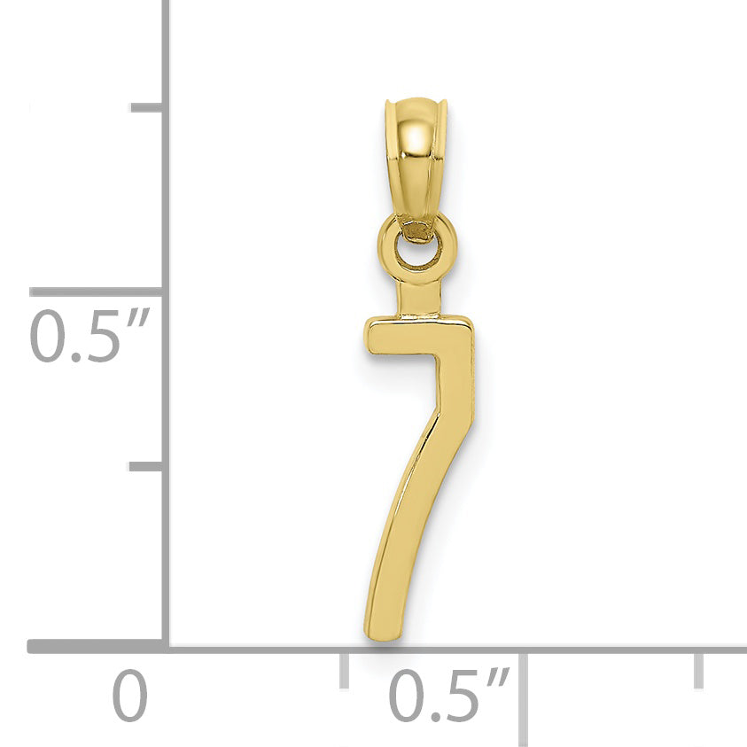 10K Yellow Gold 10K Number 7 Block Charm