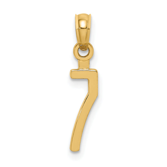 10K Yellow Gold 10K Number 7 Block Charm