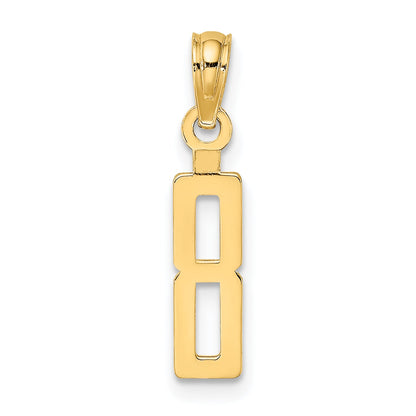 10K Yellow Gold 10K Number 8 Block Charm