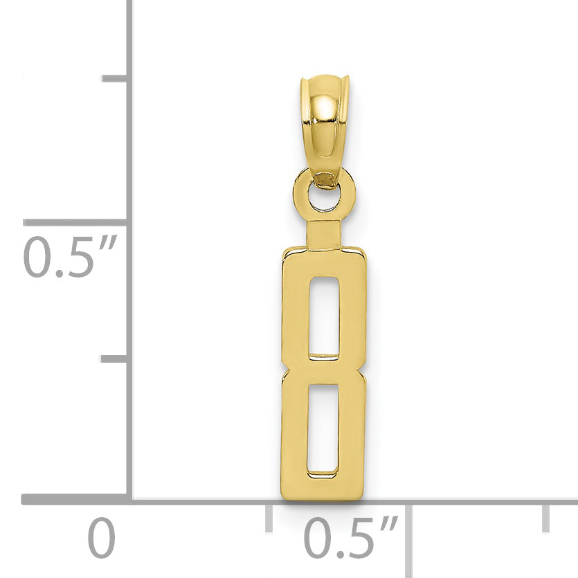 10K Yellow Gold 10K Number 8 Block Charm