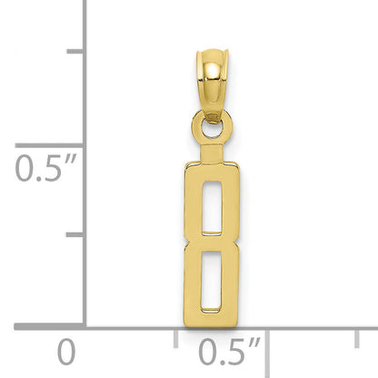 10K Yellow Gold 10K Number 8 Block Charm