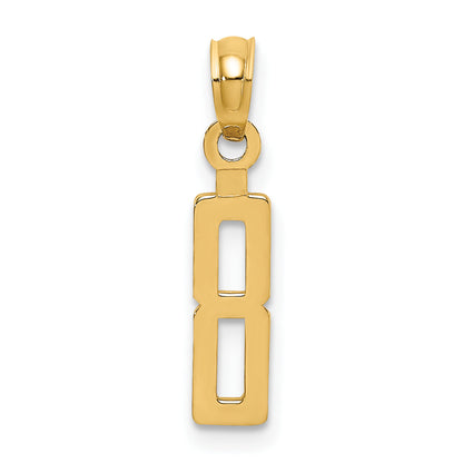 10K Yellow Gold 10K Number 8 Block Charm