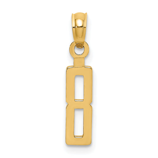 10K Yellow Gold 10K Number 8 Block Charm