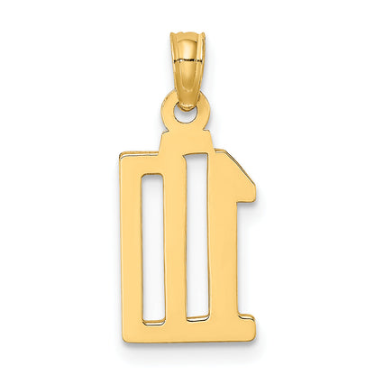 10K Yellow Gold 10K Number 10 Pendant