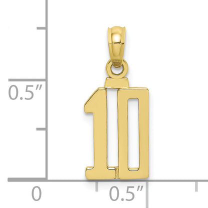 10K Yellow Gold 10K Number 10 Pendant