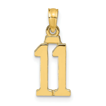 10K Yellow Gold 10K Number 11 Pendant