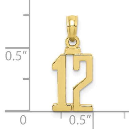 10K Yellow Gold 10K Number 12 Pendant