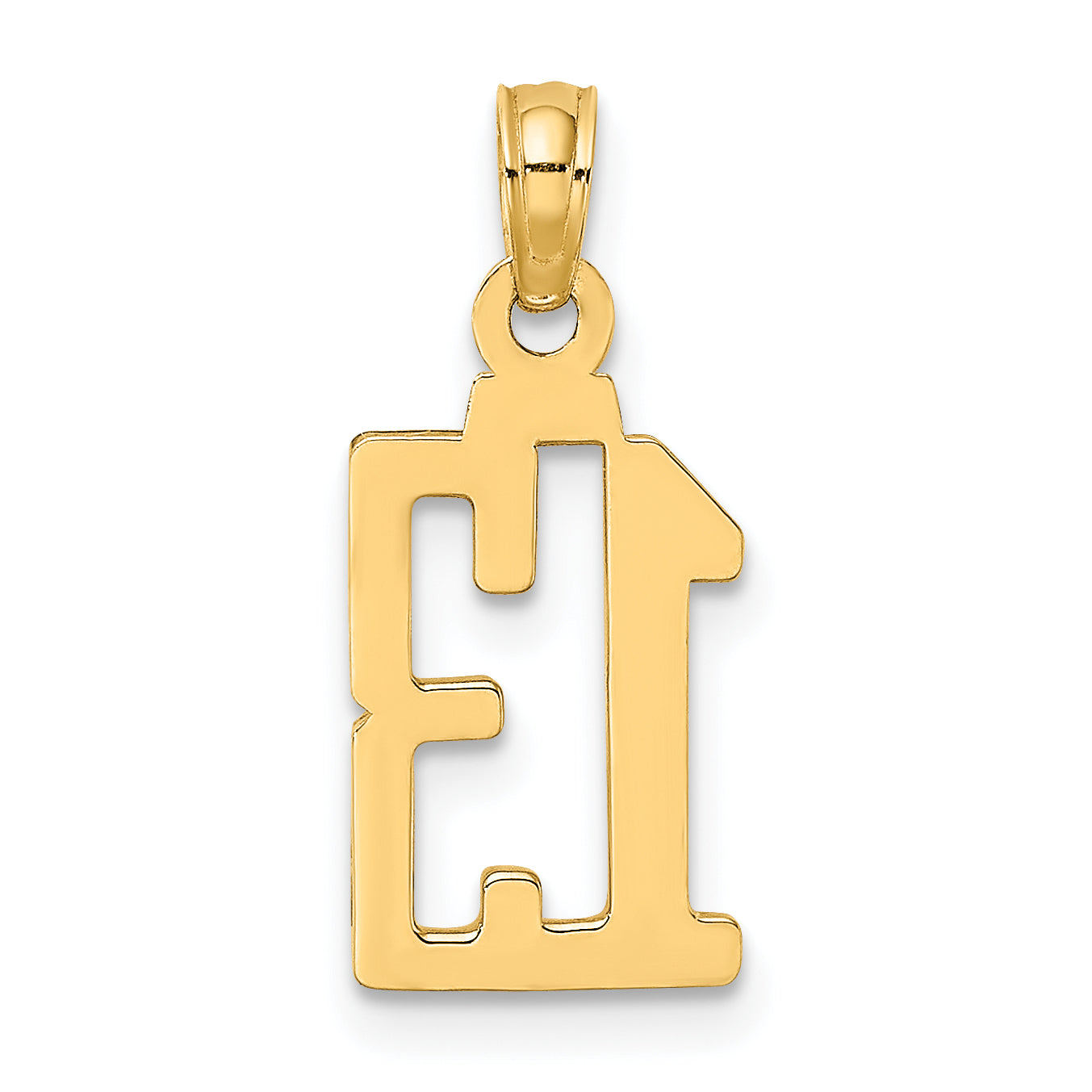 10K Yellow Gold 10K Number 13 Pendant