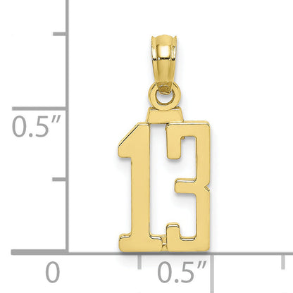 10K Yellow Gold 10K Number 13 Pendant