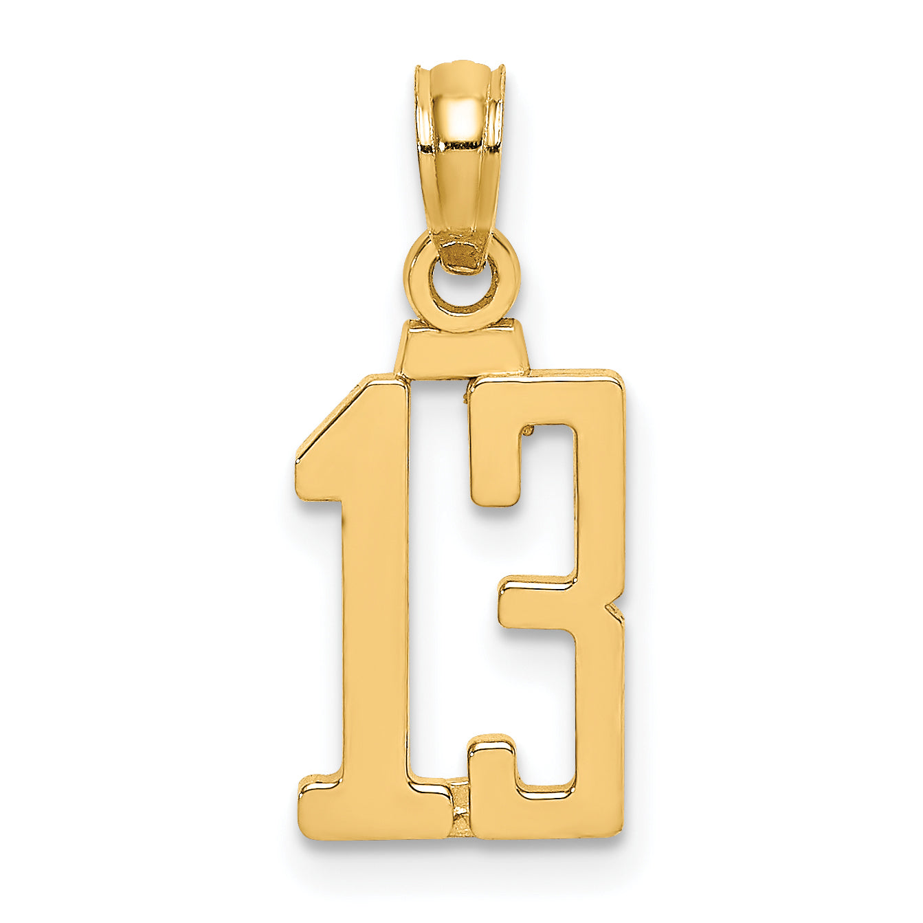 10K Yellow Gold 10K Number 13 Pendant