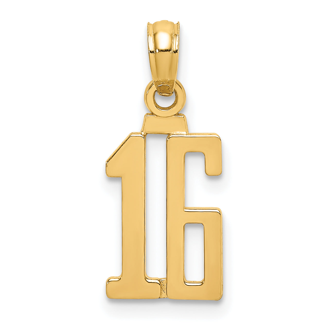 10K Yellow Gold 10K Number 16 Pendant