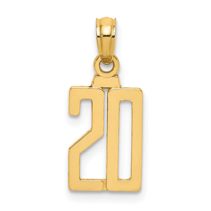10K Yellow Gold 10K Number 20 Pendant