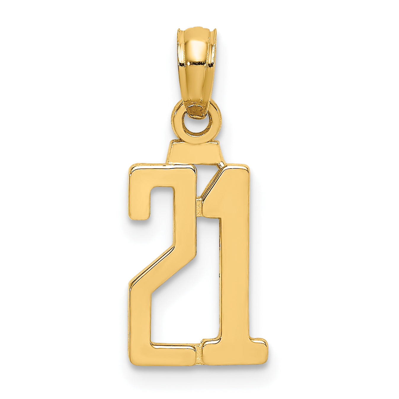 10K Yellow Gold 10K Number 21 Pendant