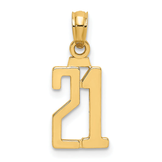 10K Yellow Gold 10K Number 21 Pendant