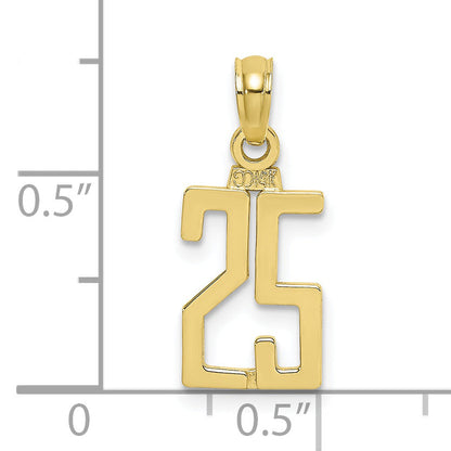10K Yellow Gold 10K Number 25 Pendant